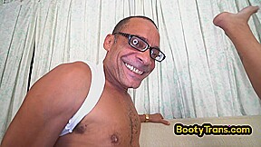 Bigass blondie TS cockriding her lover