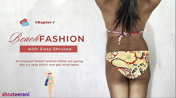 BEACH FASHION PART 1 – SOLO INDIAN TRANS CROSSDRESSING IN BIKINI