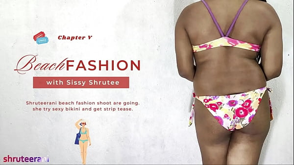 BEACH FASHION PART 5 – SOLO INDIAN TRANS CROSSDRESSING IN BIKINI